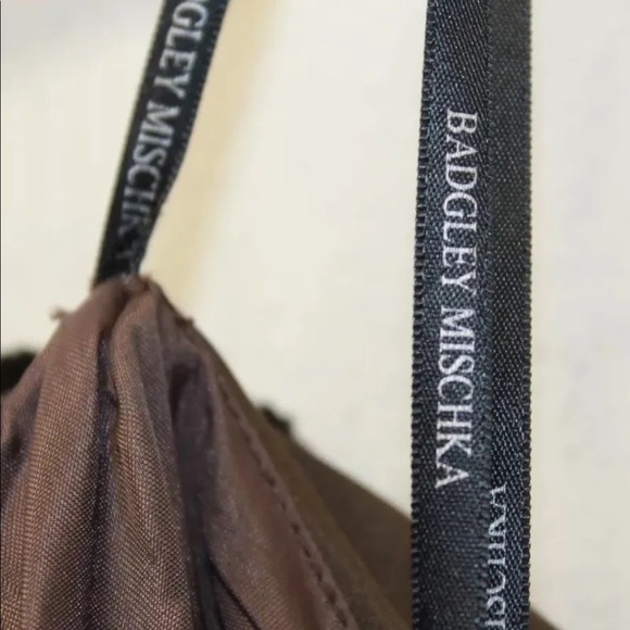 Badgley Mischka Bridesmaid Brown Gown Wedding Strapless Sweetheart Ruffle 10 - Picture 11 of 12